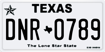TX license plate DNR0789