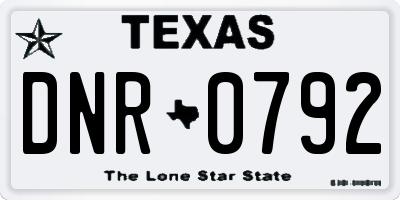 TX license plate DNR0792