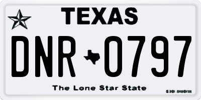 TX license plate DNR0797