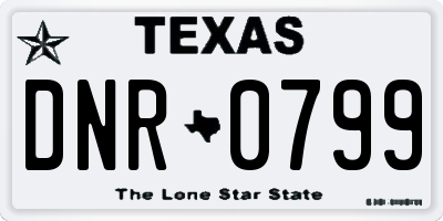 TX license plate DNR0799