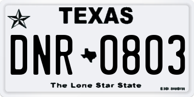 TX license plate DNR0803