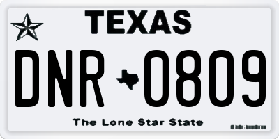 TX license plate DNR0809