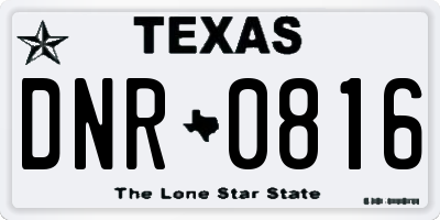 TX license plate DNR0816