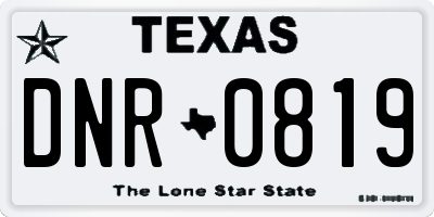 TX license plate DNR0819