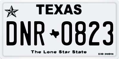 TX license plate DNR0823