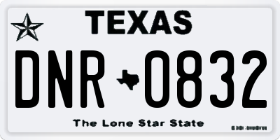 TX license plate DNR0832