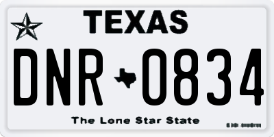 TX license plate DNR0834