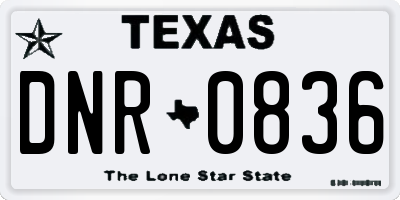 TX license plate DNR0836