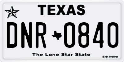 TX license plate DNR0840