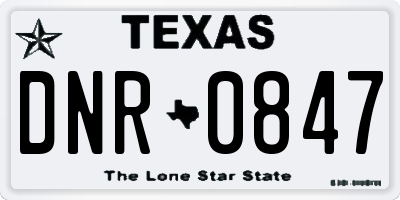 TX license plate DNR0847