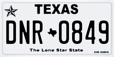 TX license plate DNR0849