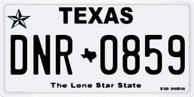 TX license plate DNR0859