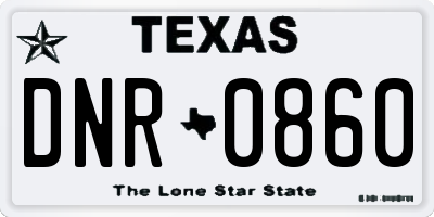 TX license plate DNR0860