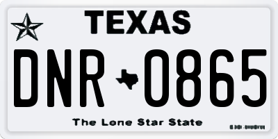 TX license plate DNR0865