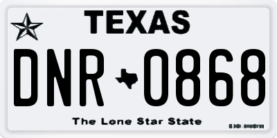 TX license plate DNR0868