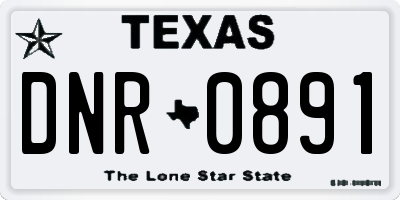 TX license plate DNR0891