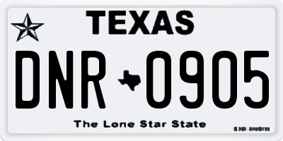 TX license plate DNR0905