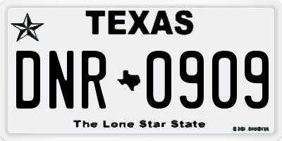 TX license plate DNR0909