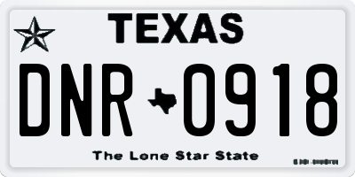 TX license plate DNR0918
