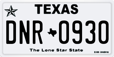 TX license plate DNR0930
