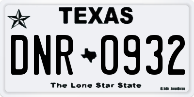 TX license plate DNR0932