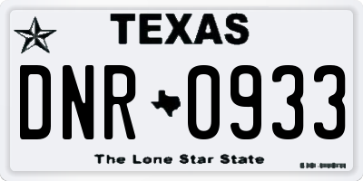 TX license plate DNR0933