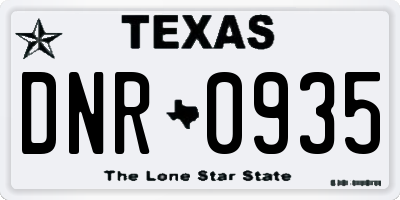 TX license plate DNR0935