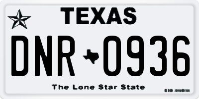 TX license plate DNR0936