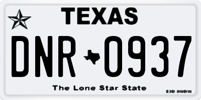 TX license plate DNR0937
