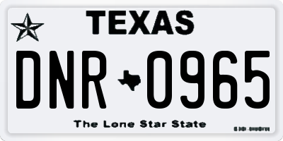TX license plate DNR0965