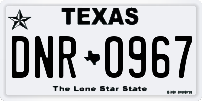 TX license plate DNR0967