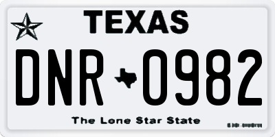 TX license plate DNR0982