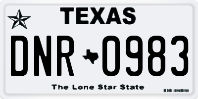 TX license plate DNR0983