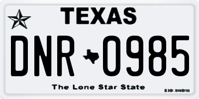 TX license plate DNR0985