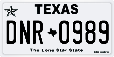 TX license plate DNR0989
