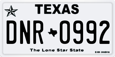 TX license plate DNR0992