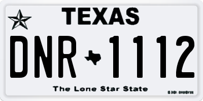 TX license plate DNR1112