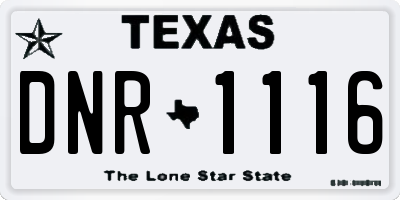 TX license plate DNR1116