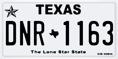 TX license plate DNR1163