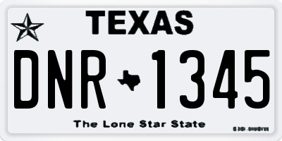 TX license plate DNR1345