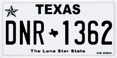 TX license plate DNR1362