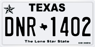 TX license plate DNR1402