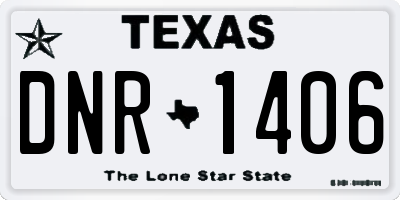 TX license plate DNR1406