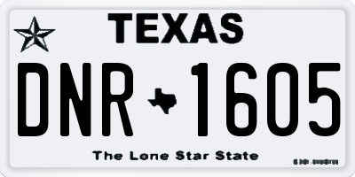 TX license plate DNR1605
