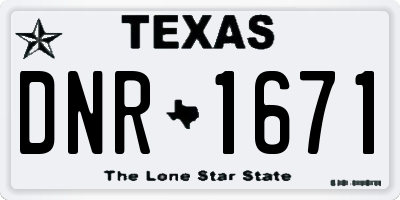TX license plate DNR1671