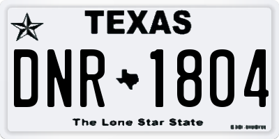 TX license plate DNR1804