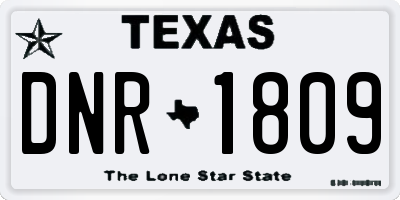 TX license plate DNR1809