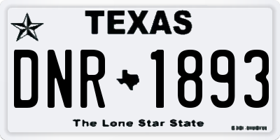 TX license plate DNR1893