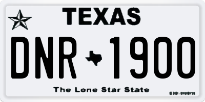 TX license plate DNR1900