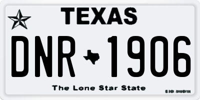 TX license plate DNR1906